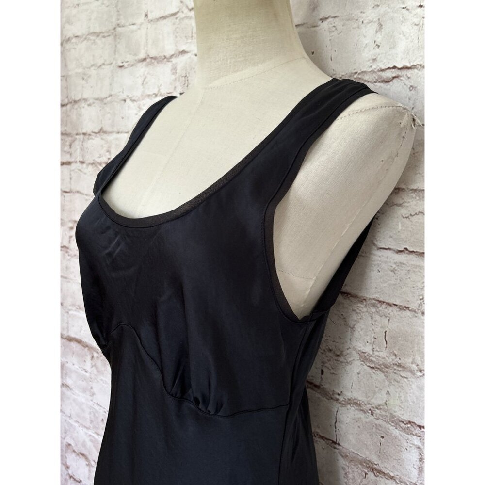 ALL:ROW Womens Maxi Dress Black Satin Empire Waist Sleeveless Side Slits  Size S - Picture 3 of 7